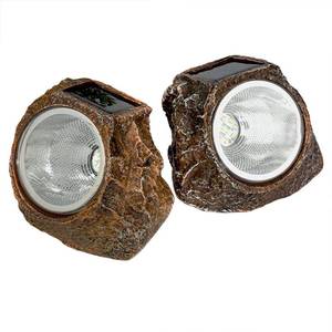 lot 5353 image: EiGreen Solar Garden Rock Lights, Outdoor 2-Pack, 10 LED, Waterproof&nbsp  1 Has Crack &nbsp