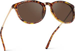 lot 5368 image: WearMe Pro Drew Womens Polarized Sunglasses, Retro Round Frame, UV400