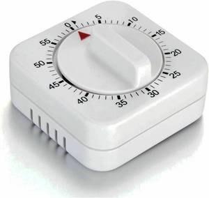 lot 5370 image: Square 60-Minute Mechanical Kitchen Timer - Countdown, Loud Alarm No Battery