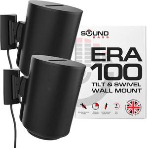 lot 5389 image: Sound Bass ERA100 Wall Mount Bracket, Tilt and Swivel, Black, Twin (2pcs)