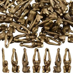 lot 5424 image: Civaner 50 Pcs Mini Monkey Figurines Vintage Metal Monkey Statues