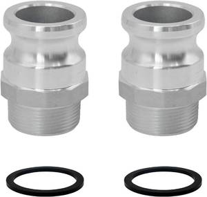 lot 5431 image: SAFBY 2Pcs Aluminum Global Type F Cam & Groove Hose Fitting, Plug x NPT (2)