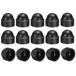 lot 5432 image: uxcell 15Pcs Hex Nut Covers M14x22x27mm Plastic Dome Nut Protection Cap Black