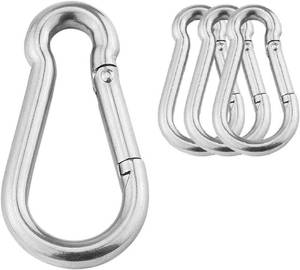 lot 5433 image: 3.1 Inch M8 Steel Spring Snap Hook, 396lb180kg, Gym, Heavy-Duty, Set of 4