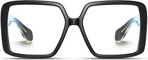 lot 5439 image: VISOONE Oversized Chunky Blue Light Blocking Glasses for women Harvard