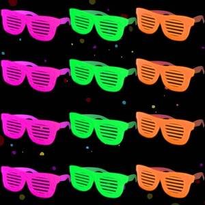 lot 5450 image: Mega-L 12 Pcs Glow in The Dark Glasses, Glow in The Dark Party Supplies