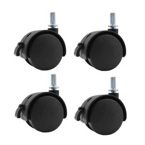 lot 5454 image: Swivel Caster Wheels 4-Pack 1.5 in Locking Casters with 6.25mm Stem