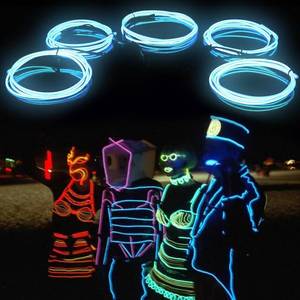lot 5455 image: 5in1 EL Wire Neon Wire Light Rope Lights Strip DIY Flexible Glowing Kit