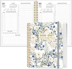 lot 5461 image: 2026-2027 Daily & Monthly Planner One PageDay, 7x10, Flexible Cover