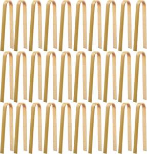 lot 5462 image: 30 Pcs Wooden Tongs for Charcuterie   Mini Bamboo Tongs for Serving Food