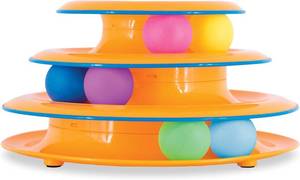 lot 5469 image: Catstages Tower of Tracks Interactive Cat Toy, 6 Spinning Balls, 10 x 5.3