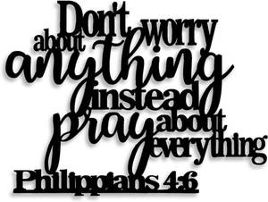 lot 5472 image: LIYOUYA Philippians 46 Metal Wall Decor - Bible House Black Wall Art