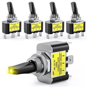 lot 5474 image: Nilight 5PCS LED Toggle Switch ON Off 12V 30A Yellow