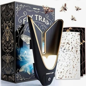 lot 9020 image: PestJet Indoor Fly Trap with LED Nightlight & Scented Glue Boards