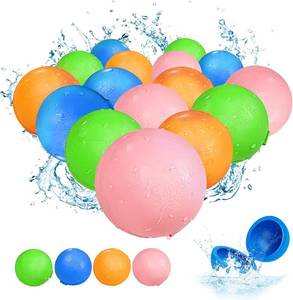 lot 9025 image: Reusable Water Balloons 16-Pack, Self-Sealing, Quick Fill, Latex-Free