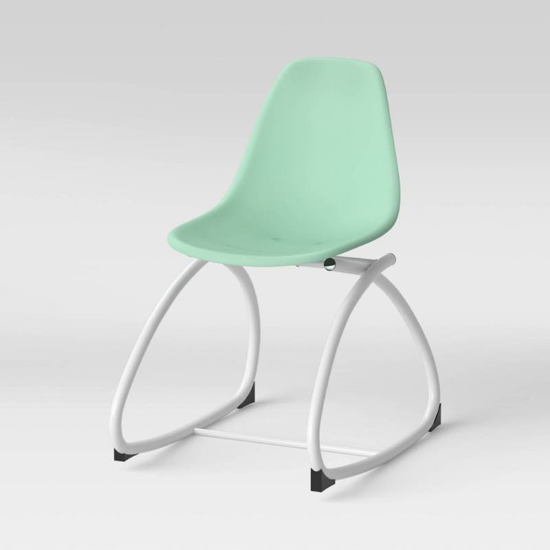 lot 363 image: Sensory Friendly Kids Desk Chair Mint - Pillowfort Fidget Rocking Chair, Metal Frame, Armless, Ages 8 Retail $100&nbsp