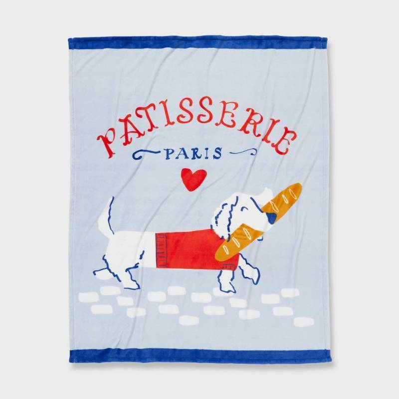 lot 481 image: Patisserie Pet Shoppe Animal Kids Throw Blanket Blue - Pillowfort - Retail $25