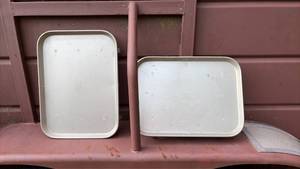lot 666 image: Two Metal Trays with Handles-Sonic trays