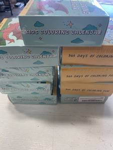 lot 79106 image: LOT OF NINE - Kids Coloring Calendar