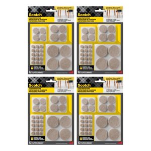 lot 79118 image: 4 Pack Scotch Felt Pads Value Pack Assorted Sizes  (Beige) 648-pack SP845-NA