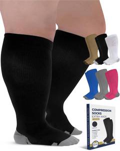 lot 79084 image: Pembrook Plus Size Compression Socks Wide Calf XL-6XL