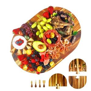 lot 79086 image: Stoneandegg Acacia Wood Charcuterie Board Set - 3 Pieces