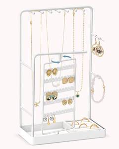 lot 79089 image: Lolalet Jewelry Organizer Stand, Rotating 5-Tier White