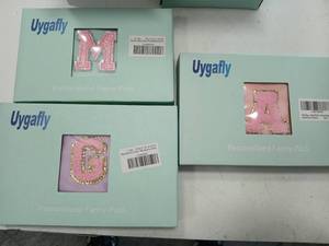 lot 79104 image: 15 Bags Uygafly Initial Fanny Pack Crossbody Purse Peach A, Green M, Pink G