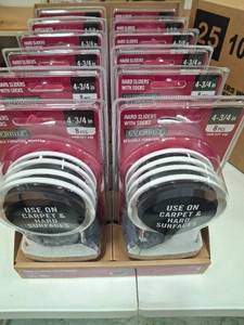 lot 79406 image: CASE PACK OF 12 - Hard Sliders with Socks 4 plus 4 pc Reuse Furniture Movers