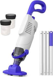 Little Shark Pool Vacuum for Above Ground Pool, Hot Tub Vacuum with a 60w Motor,18 Gal/Min Powerful Suction, Compact &amp; Light Pool Vacuum with 5000mAh Battery, 1h Running Time - Retail: $99.99