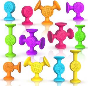 lot 79410 image: Toddlers Suction Cup Bath Toys 12 Pcs Sensory Suction Bath Toys for Toddler, Kids Suction Fidget Toys Suction Cup Toys for Windows Travel