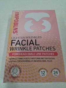 lot 79413 image: Impoblins Facial Wrinkle Patches, 12 Forehead Patches  24 Smile Line Patches