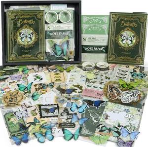 lot 79430 image: Scrapbook Supplies Kit, Vintage Junk journaling Supplies, Scrapbooking Kit
