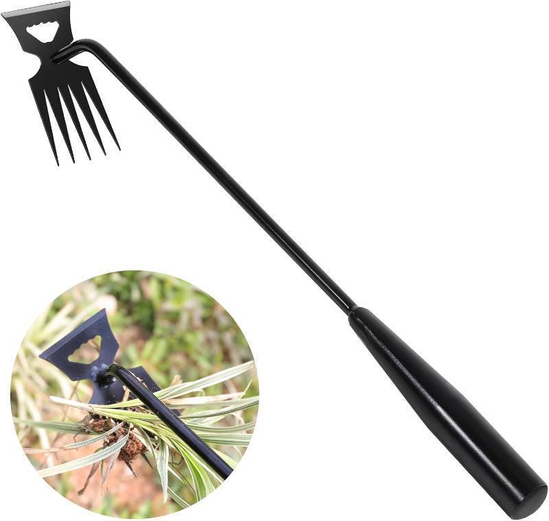 lot 4121 image: Weed Remover Tool,Garden Weed Tool, Portable Garden Weeder Tool for Vegetable Gardening Backyard Farm Planting & Weeding (Black Handle)