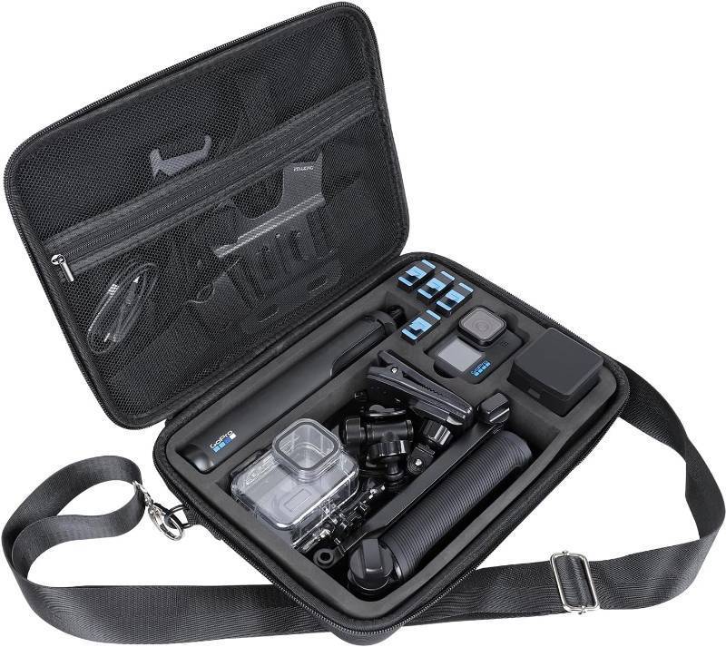 lot 40110 image: Pellking Large Carrying Surface-Waterproof Case for GoPro 13,12,11,10 Camera,Hard Shell Bag with EVA Liner Compatible for GoPro hero 13,with Fully Customizable Interior Carry Handle and Carabiner Loop