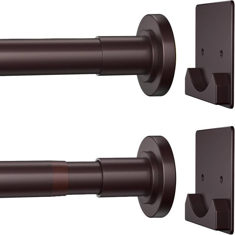 lot 40379 image: CorkLatta Matte Bronze Shower Curtain Rod,1 Inch Diameter Stainless Steel Adjustable Spring Tension Rod