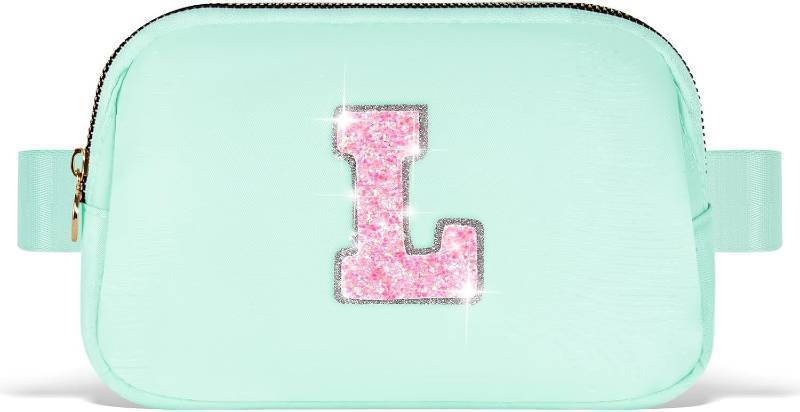 lot 40196 image: Uygafly Gift for Girls Kids,Initial Fanny Pack Belt Bag Purse Green,S STOCK PHOTO APPROXIMATE