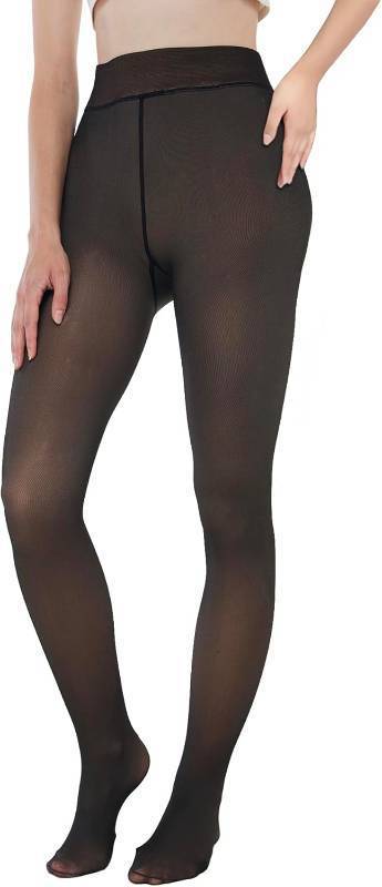 lot 40086 image: EXQUISLIFE Fleece Lined Tights Sheer Women - Fake Translucent Warm Pantyhose Leggings Sheer Thick Tights, for Winter