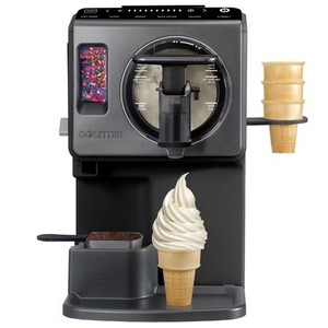 lot 2063 image: Gourmia GSI1020 2-Quart Automatic Soft Serve Ice Cream & Frozen Drink Maker, 6 One-Touch Presets, Built-In Cooling, Texture Control, Topping Dispenser & Warmer