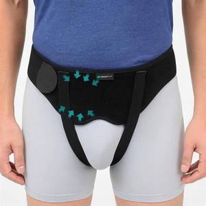 lot 79344 image: Inguinal Hernia Belt with Removable Compression Pads, Adjustable Velcro Groin Support for Left, Right or Bilateral, Breathable Anti Slip Comfort, Unisex Adult S-XL.