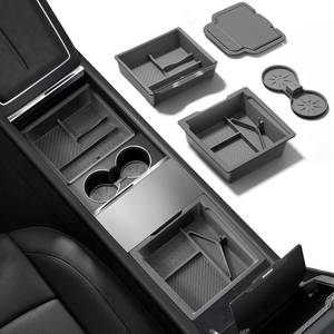 lot 79056 image: REEVAA 4-in-1 Tesla Center Console Organizer Set for Model YYL 2026, Gray