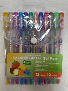 lot 79071 image: 12 Colors 12 Scents Scented Glitter Gel Pen