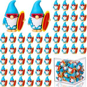 lot 79287 image: 50 Pcs Mini Summer Gnomes Figures with Display Box Beach Miniature Gnome Statues Small Summer Theme Gnomes for Hide Party Favors Yard Shelf Tabletop Office Home Party Decoration(Vivid)