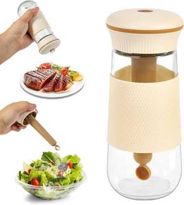lot 79289 image: LAKUMIQI 2-in-1 Salt Shaker, Glass Salt and Pepper Shakers Set for Kitchen, Salt and Pepper Containers with 1g Measuring Spoon, Farmhouse Cute Salt Pepper Shakers for Home Easy Filling, 1PCS