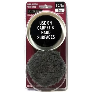 lot 79297 image: Everbilt Round Furniture Moving Hard Sliders with Socks - 4-34 (44 Pack) Reusable, Move up to 1000 Lbs.