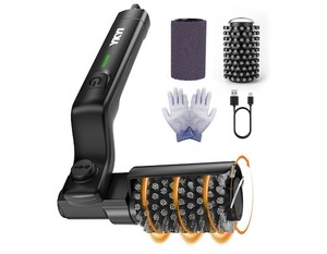 lot 79305 image: YKYI Electric Grill Brush - Cordless Rechargeable BBQ Cleaner with 180  Adjustable Head, 2600mah High-Torque Power Rotary BBQ Scrubber for Outdoor Stainless Steel Cast Iron Grates (Black)