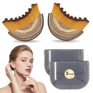 lot 79310 image: 2PCS Lymphatic Contour Face Brush   Soft Face Brush Brush for Gua Sha Alternative, Ergonomic Lymphatic Drainage Massager Tool for Face Sculpting, Puffiness & Glow