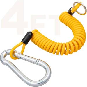 lot 79324 image: MECMO 4ft Breakaway Trailer Cable Trailer Brake Safety Cable Heavy Duty Stainless Steel Spring Towing Coiled Wire, Replacement Trailer Break Away Switch Safety Lanyard for RV Trailer Emergency Camper