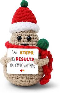 lot 79333 image: Positive Crochet Potato, Emotional Incentive Xmas Potato, Christmas Birthday Gifts for Friends Dad Mom Coworker Teacher Women Men, Funny Support Crochet Doll -B14