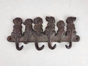 lot 111 image: Cast Iron Rustic Dogs on a Fence Key Holder